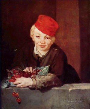 エドゥアール・マネ Painting - さくらんぼを持つ少年 エドゥアール・マネ